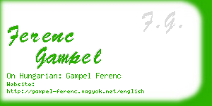 ferenc gampel business card